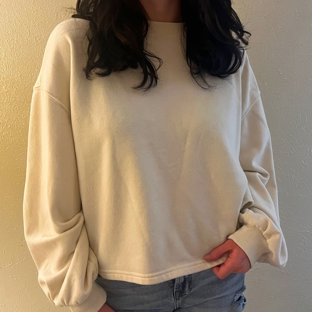 white crewneck sweater